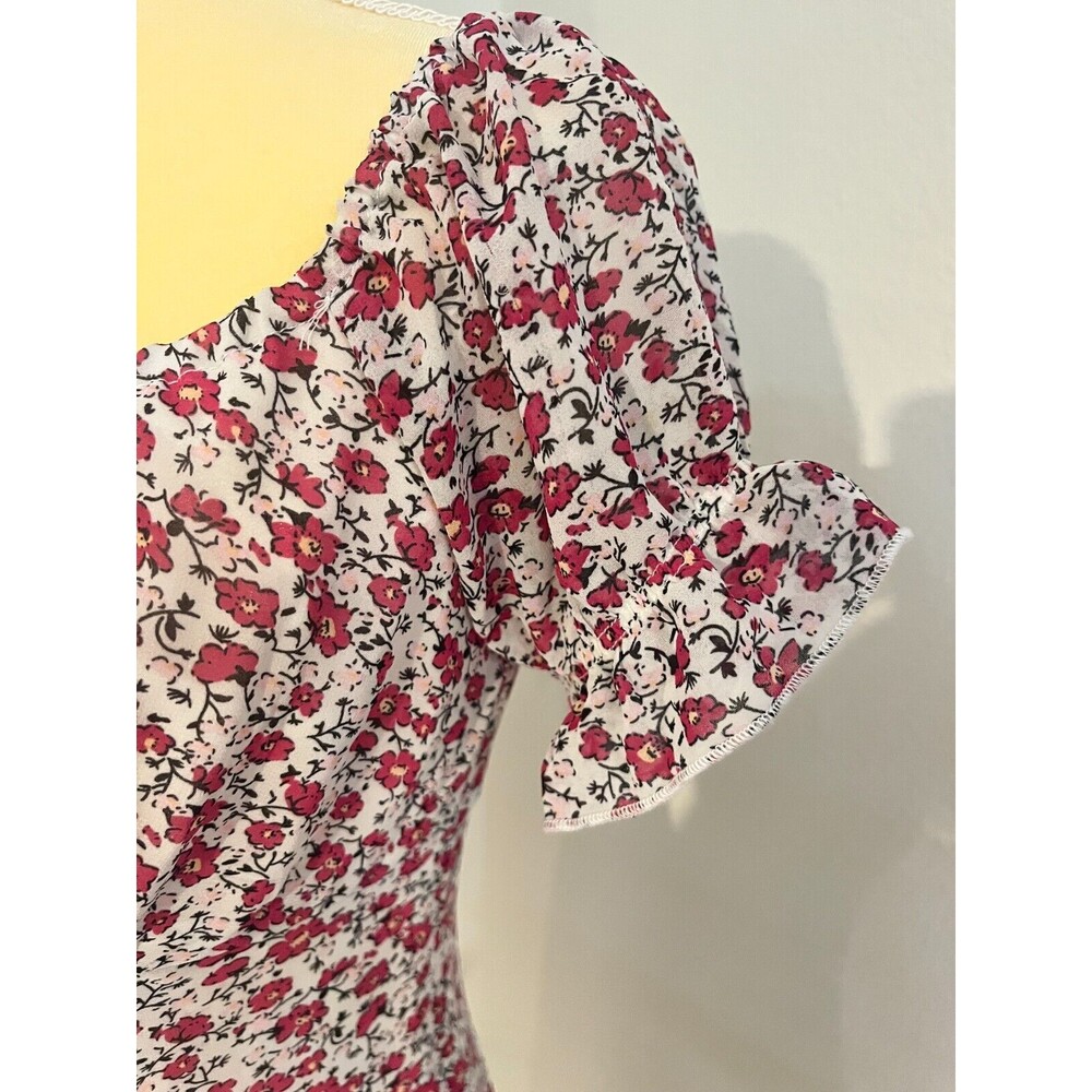 Nasty Gal Off Shoulder Floral Mini Dress Size 4 Lined Chiffon Sexy - Picture 7 of 16